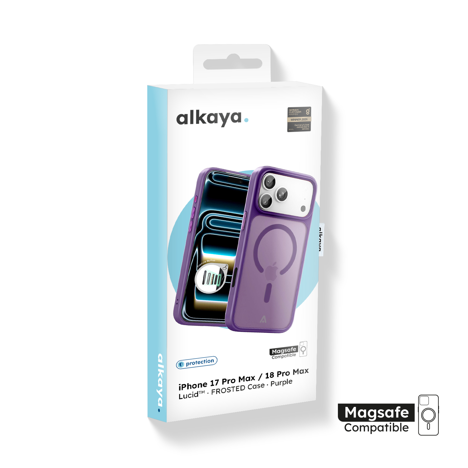 alkaya. | LUCID FROSTED Case kompatibel mit Magsafe lila, iPhone 18 Pro Max