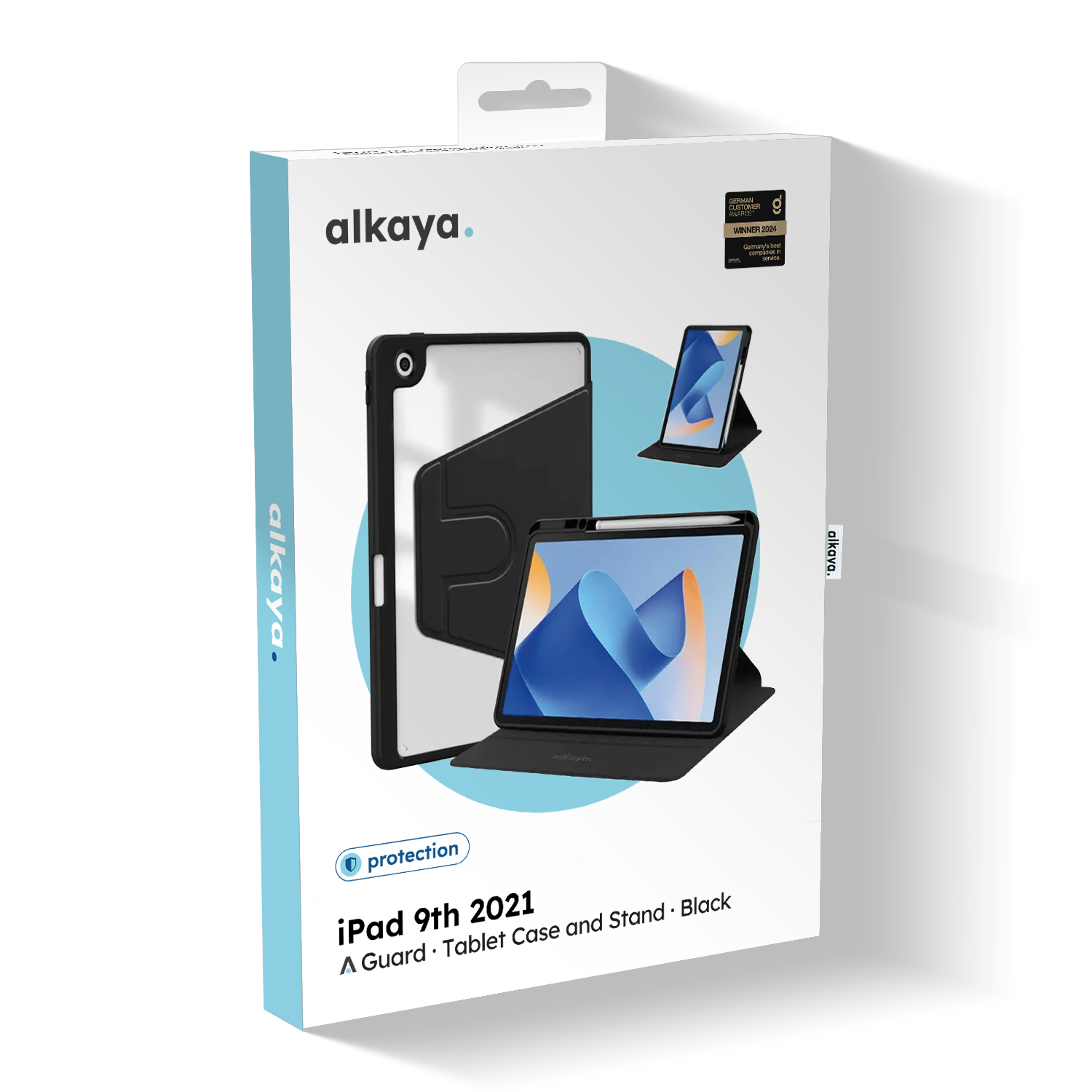 alkaya. | LUCID iPad Schutzhülle 360 FlexStand Case schwarz, iPad series 7/8/9