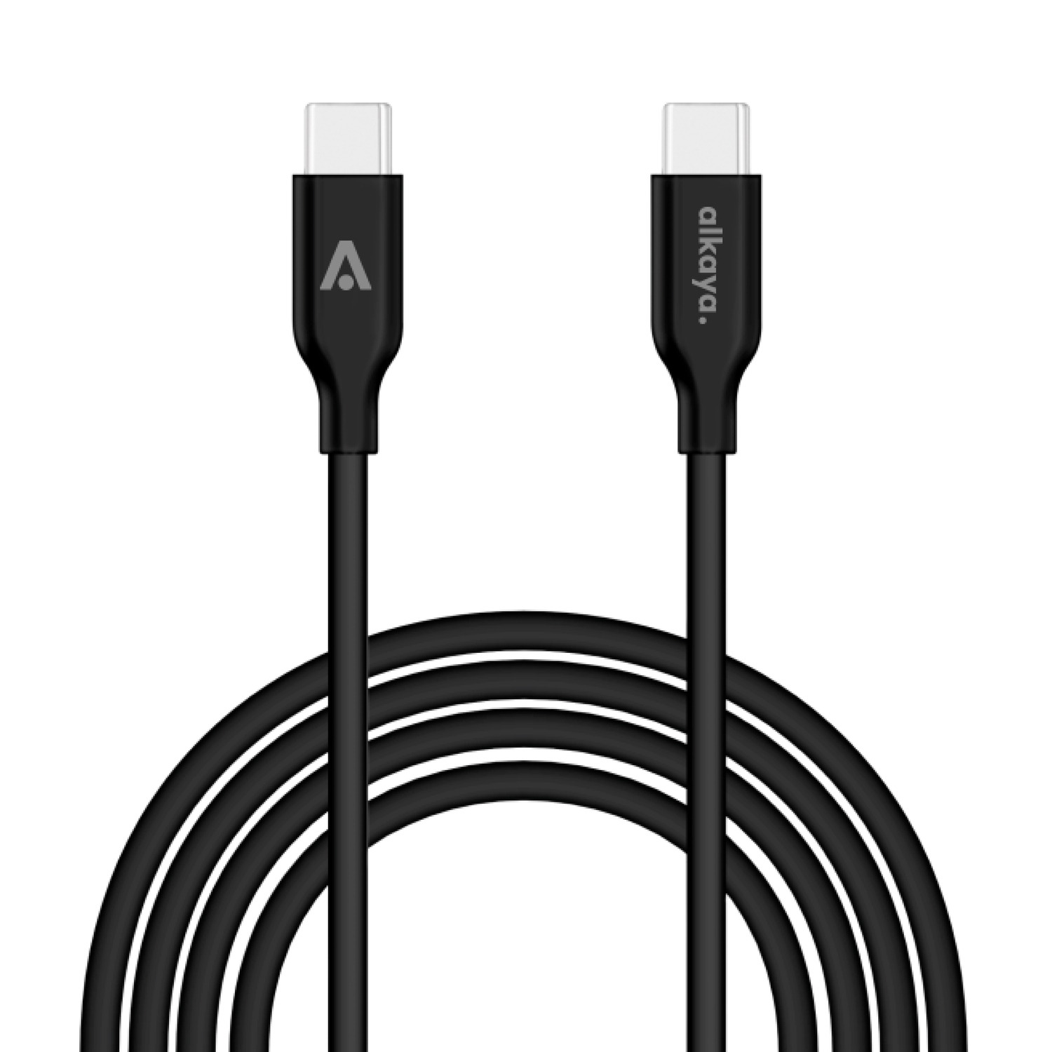 alkaya. | Speed Flex | Ladekabel | Silikon | USB C+C Schwarz, 1 Meter