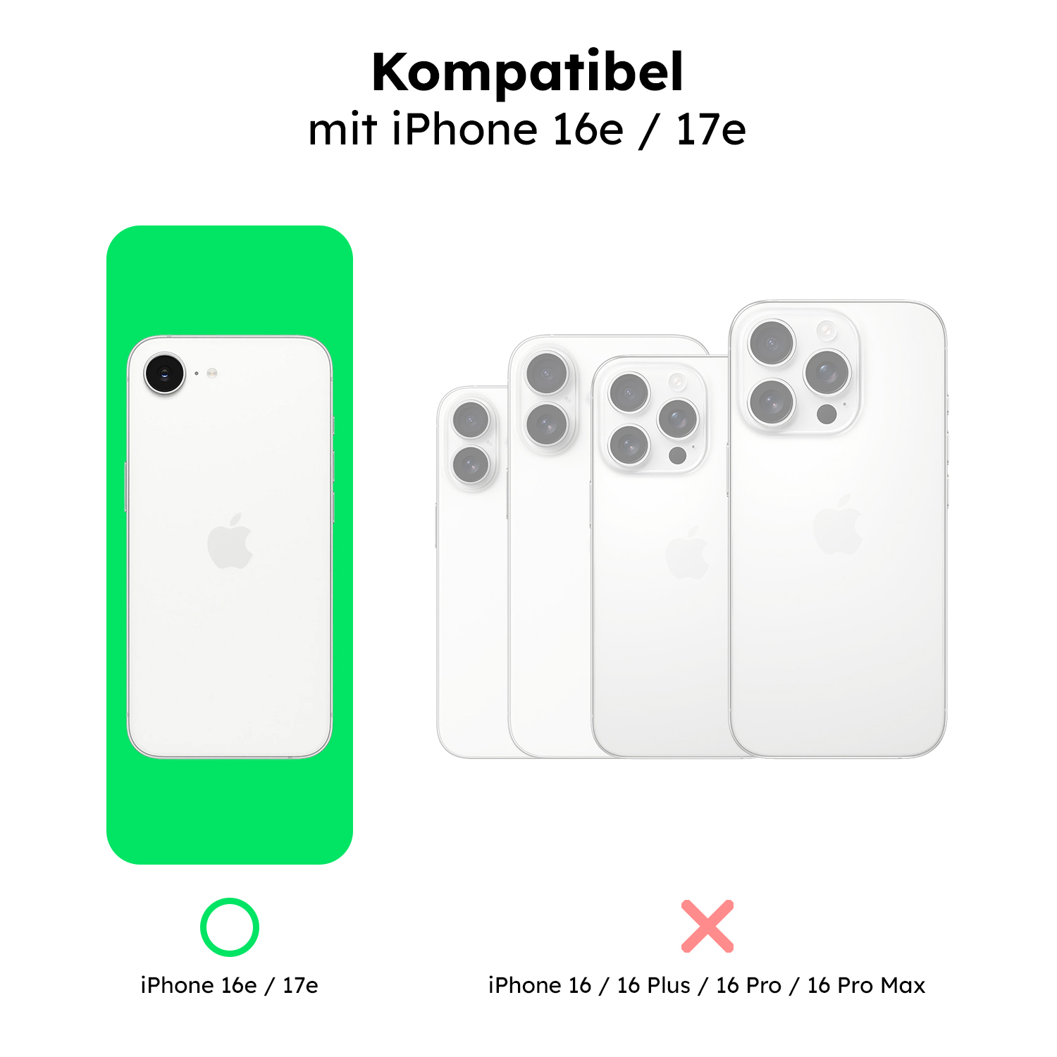 alkaya. | LUCID Protect Case kompatibel mit Magsafe  schwarz, iPhone 16e / 17e