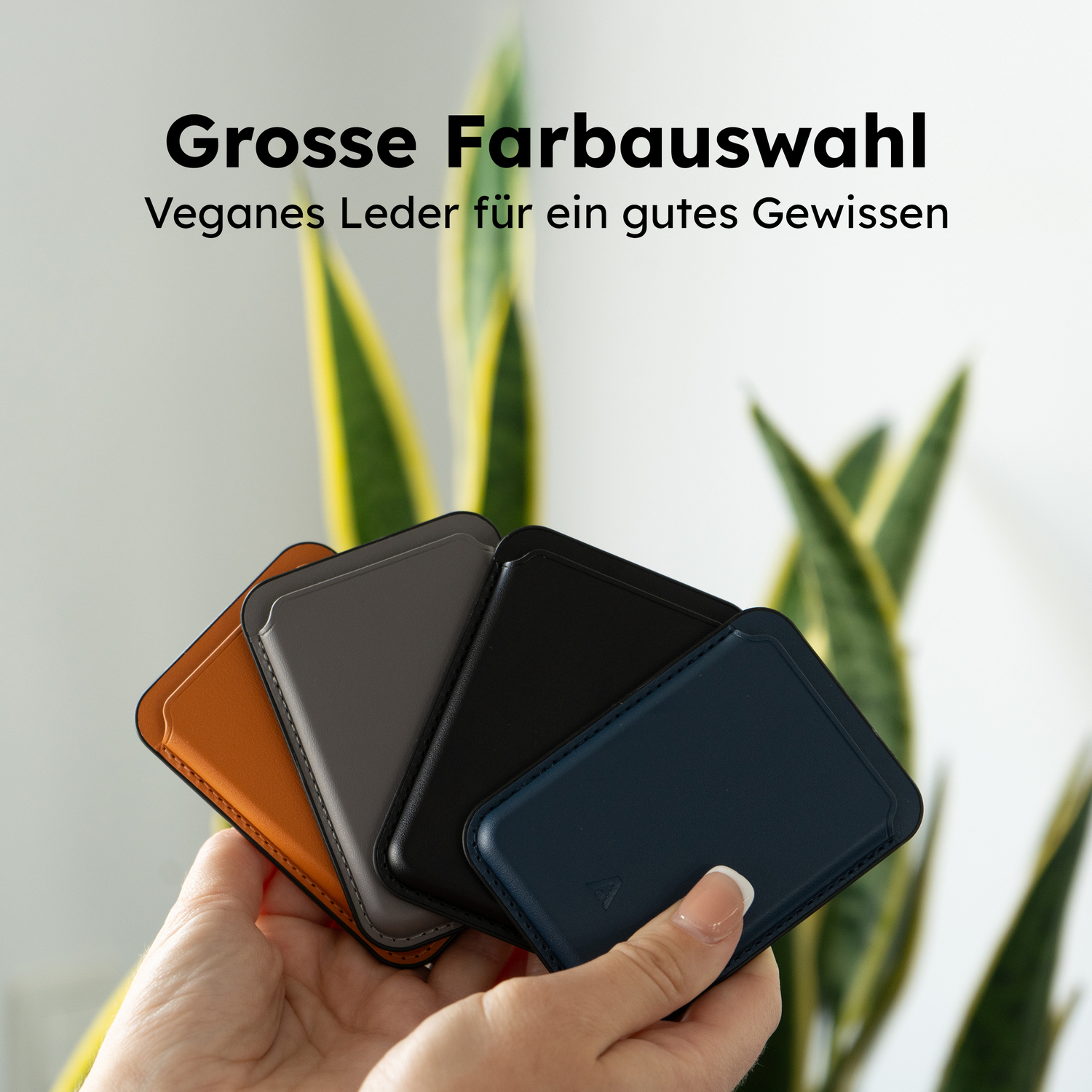 alkaya. | Cardy | Card Holder für bis zu 3 Karten unterstützt MagSafe-Technologie, braun