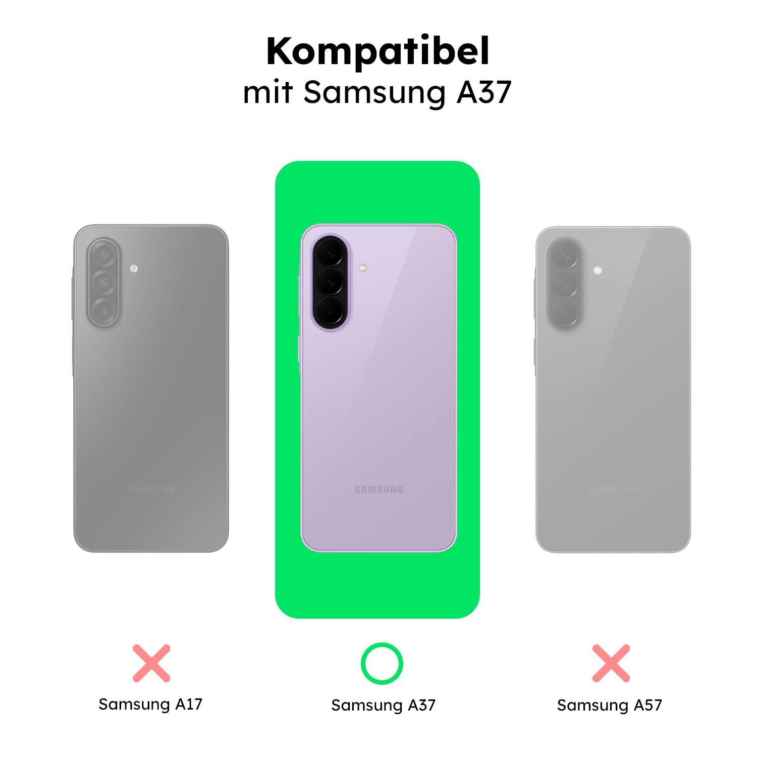 alkaya.| FROSTED Case Kompatibel mit MagSafe, Samsung A37 Pink