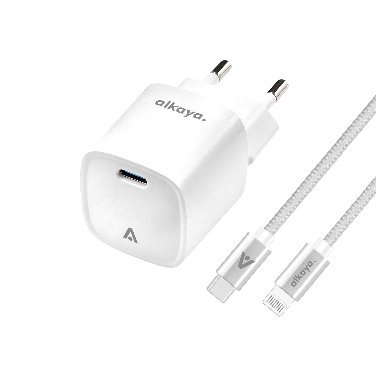 alkaya. | NEXUS Speed Flex | Charger Set | 20 Watt USB C/L Universal Kompatibilität, weiß