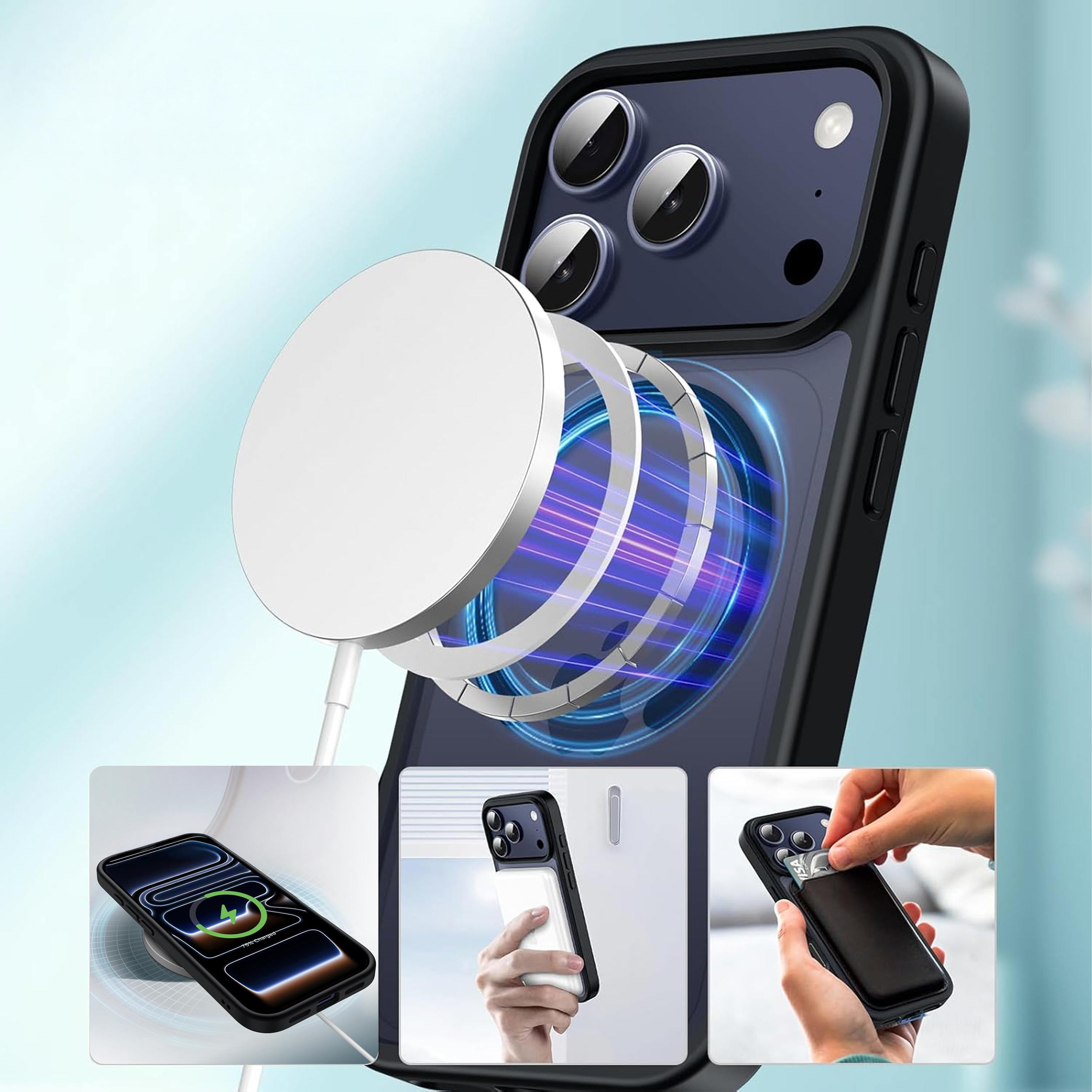 alkaya. | LUCID Protect Case kompatibel mit Magsafe schwarz, iPhone 17 Pro