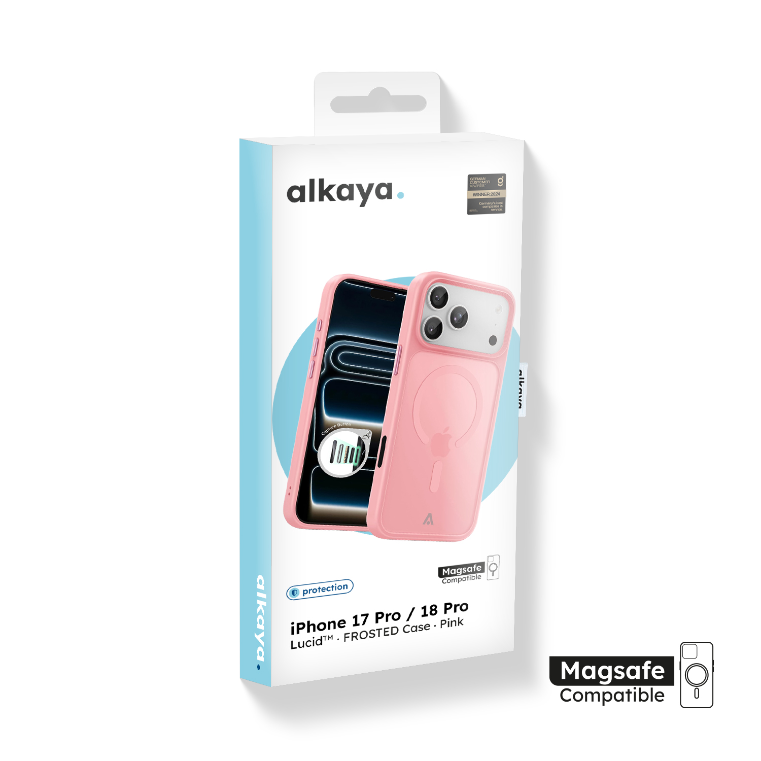 alkaya. | LUCID FROSTED Case kompatibel mit Magsafe pink, iPhone 18 Pro