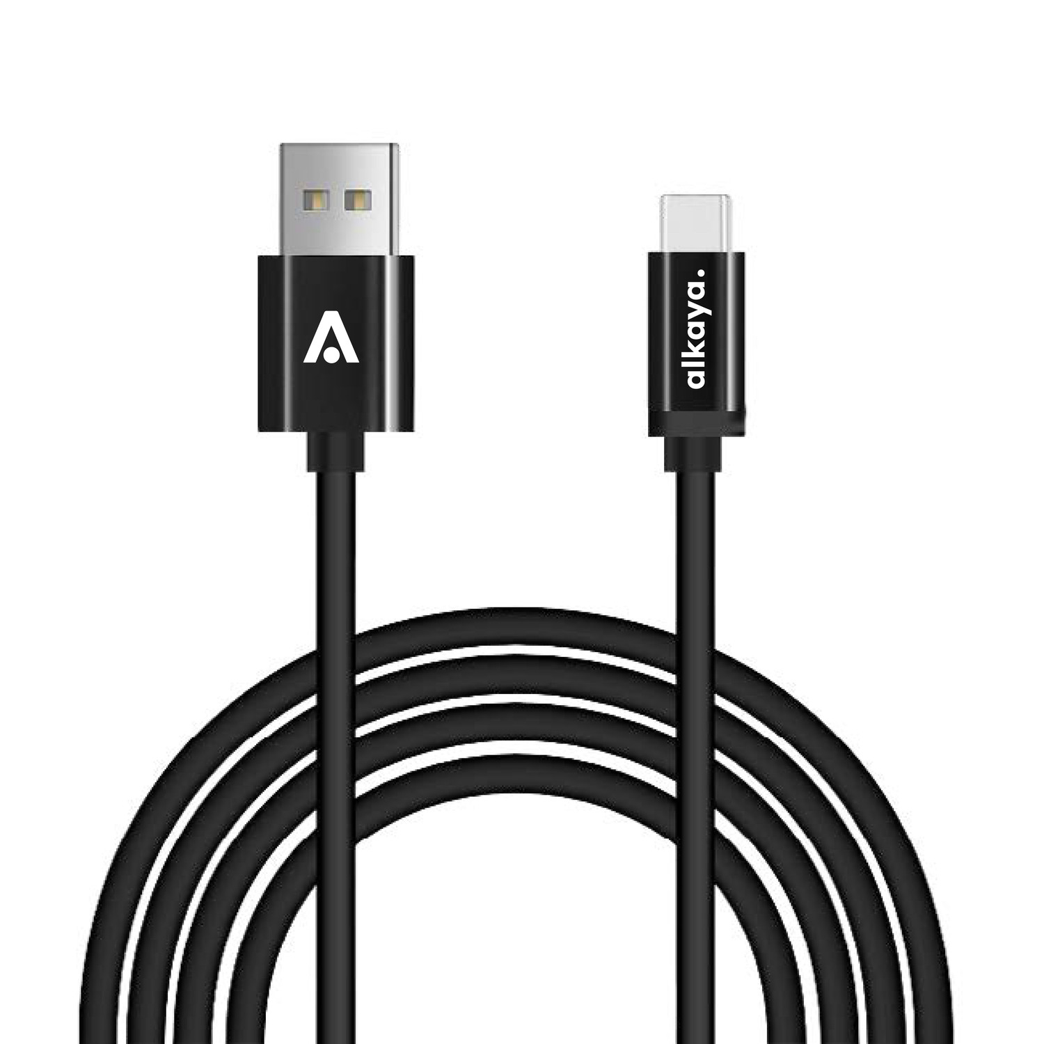 alkaya. | Speed Flex | Ladekabel | Hochglanz | USB A+C Schwarz, 1 Meter