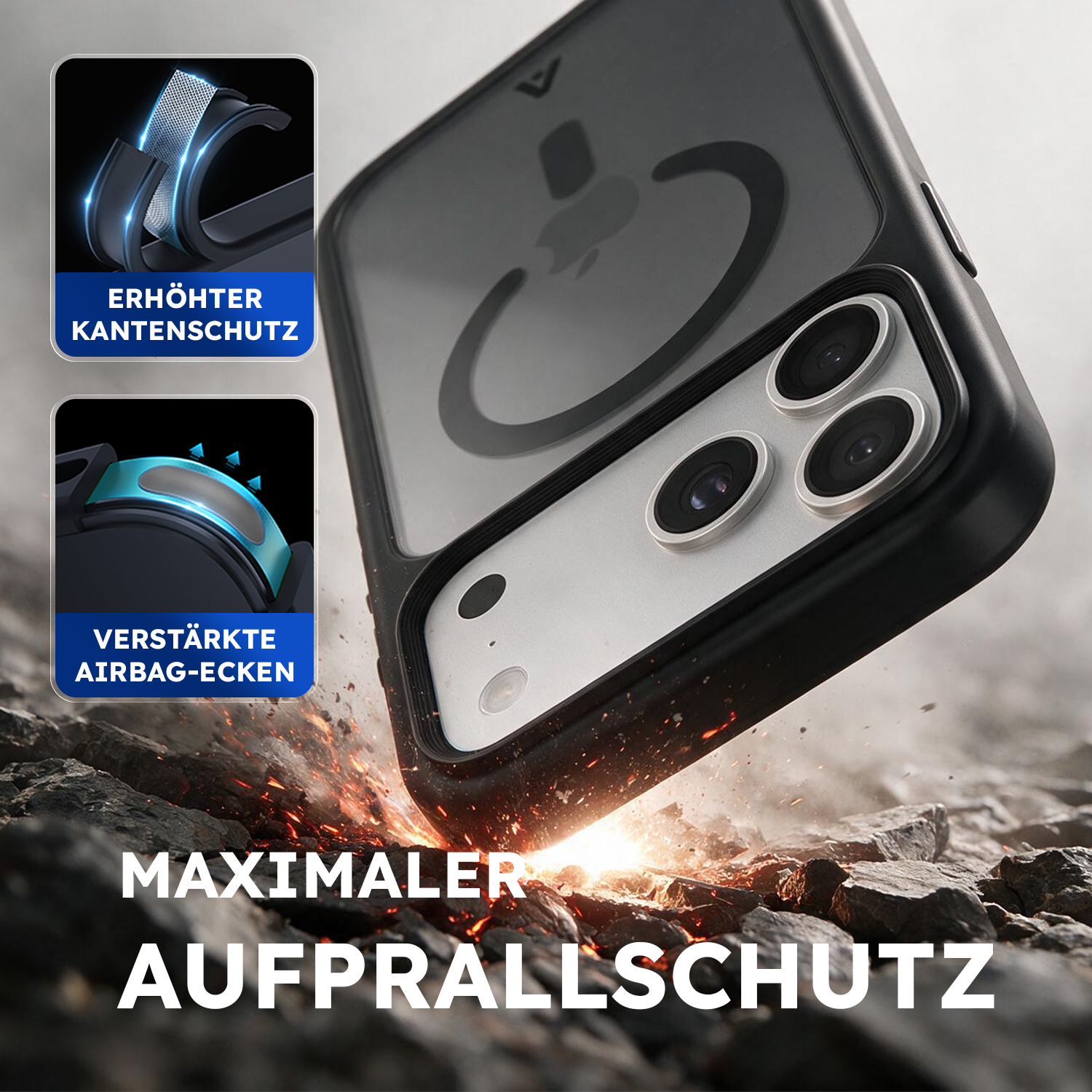 alkaya. | LUCID Frosted Case kompatibel mit Magsafe schwarz, iPhone 18 Pro Max