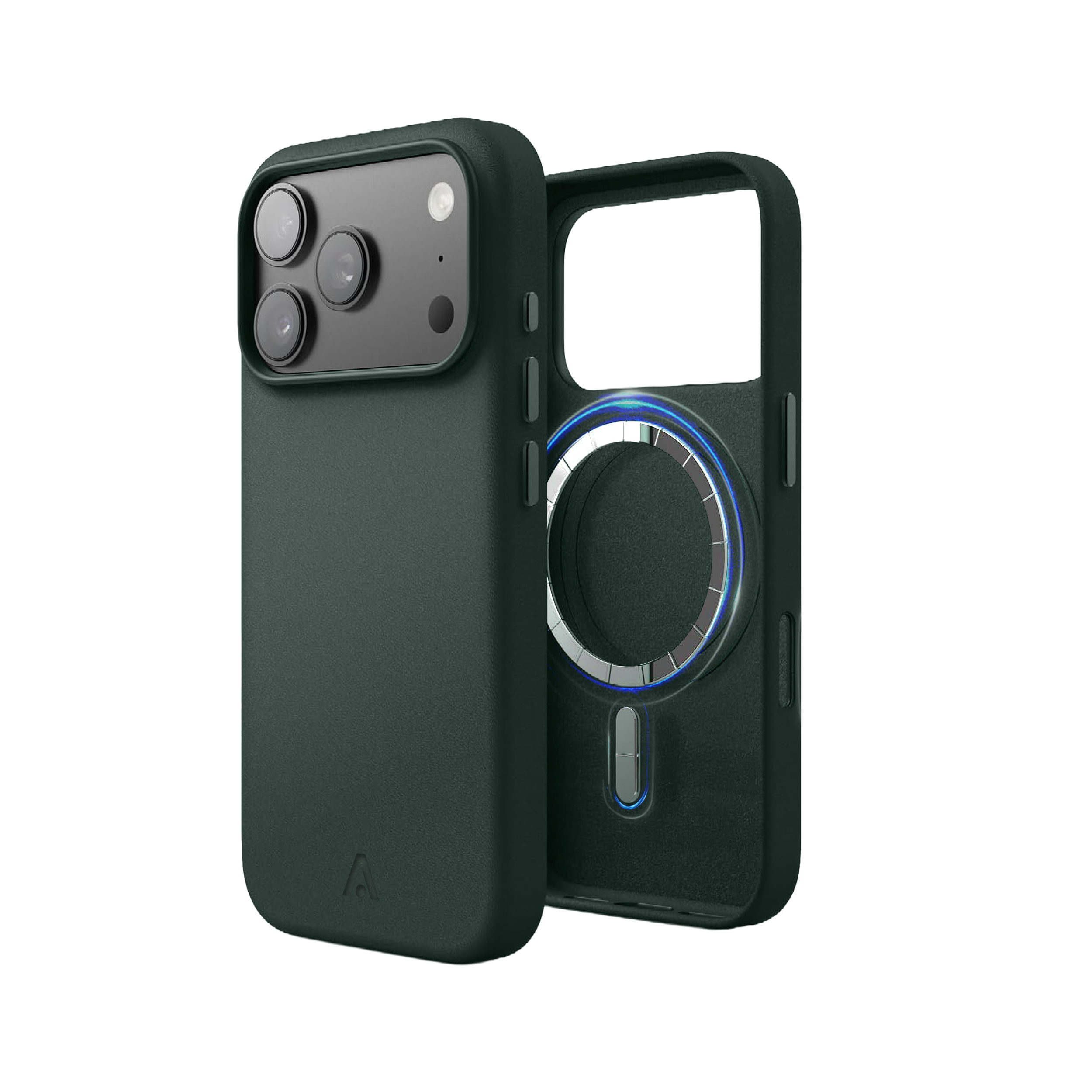 alkaya. | LUCID PU-Leder Case kompatibel mit Magsafe dunkelgrün, iPhone 17 Pro