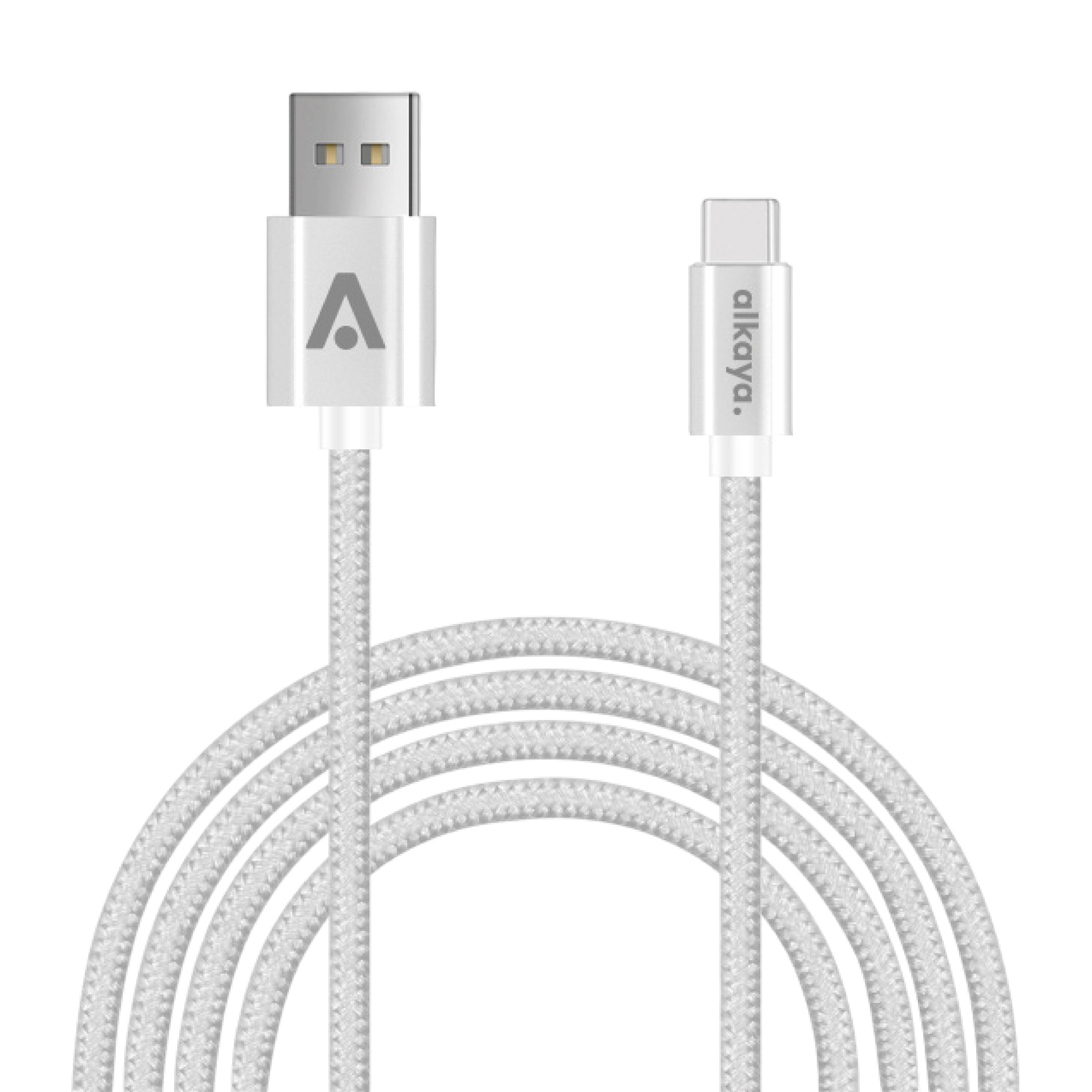 alkaya. | Speed Flex | Ladekabel | Geflochten | USB A+C Weiß, 1 Meter