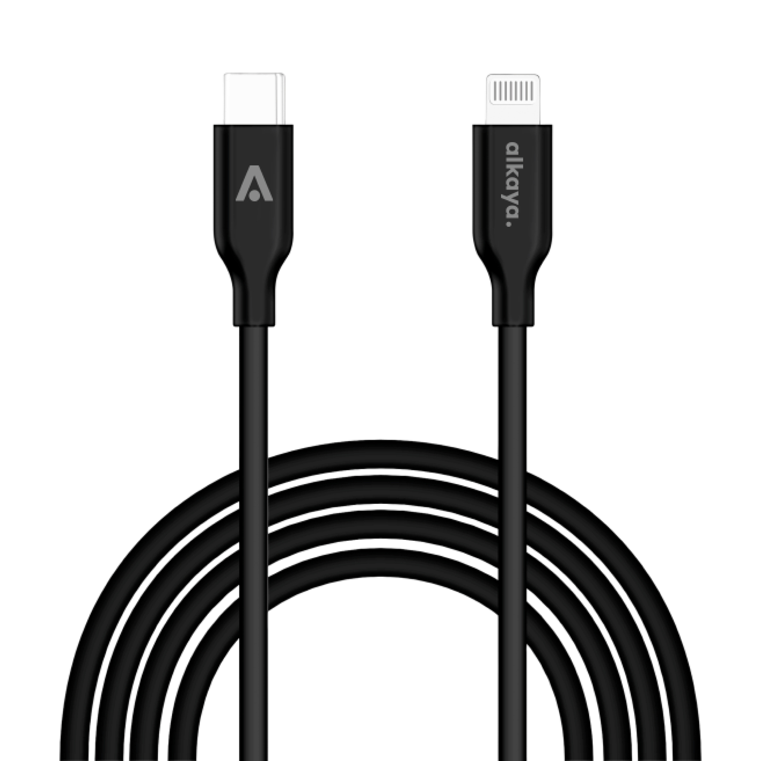 alkaya. | Speed Flex | Ladekabel | Silikon | USB C+L Schwarz, 1 Meter